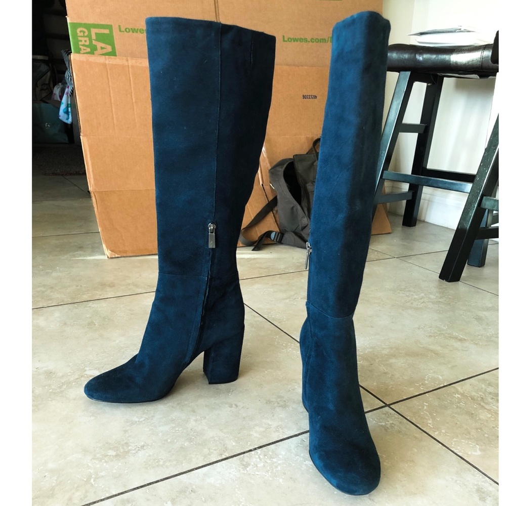 Kenneth Cole Knee High Boots - Navy Blue